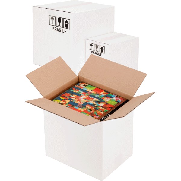 Caisse carton blanche double cannelure