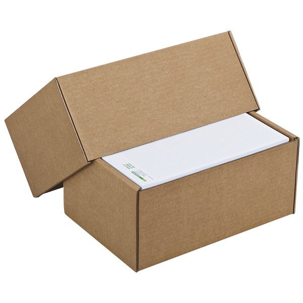 Boîte carton brune avec couvercle à hauteur variable