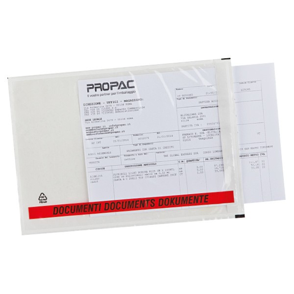 Pochette porte-documents adhésive imprimée Pac-List