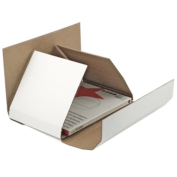 Étui postal MULTIPLA en carton blanc à fermeture standard