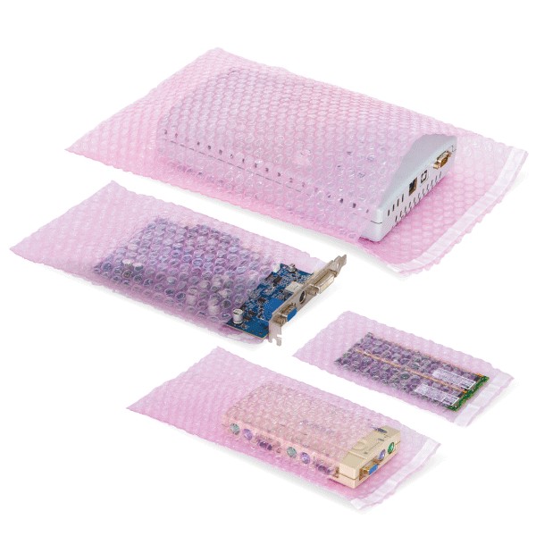 Sachet bulle antistatique à fermeture adhésive