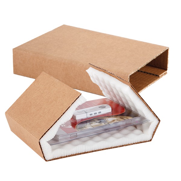 Boîte fourreau carton avec calage mousse blanc