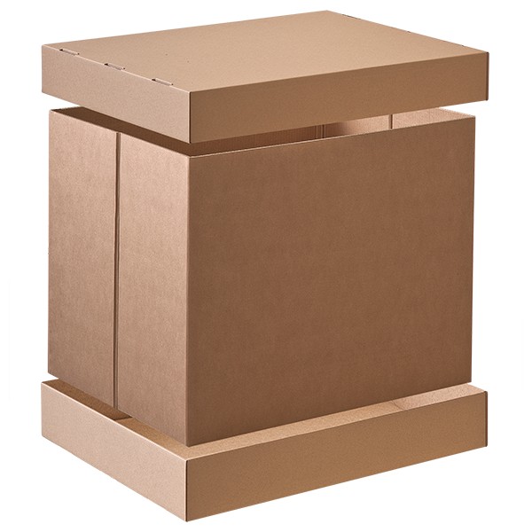 Caisse carton avec fond et coiffe