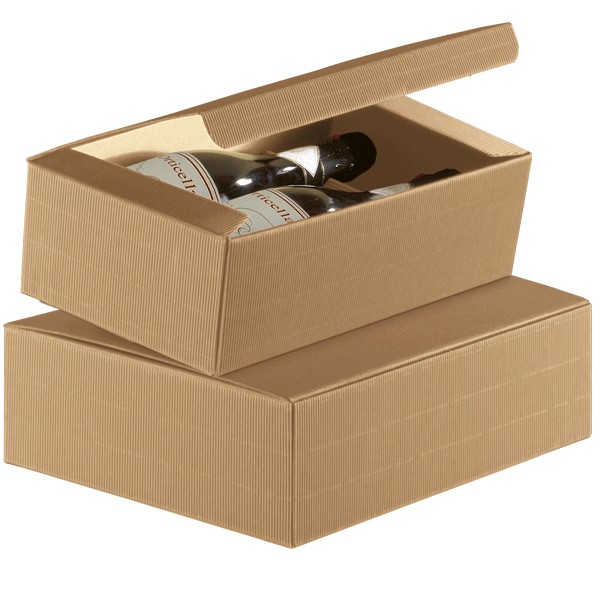 Boîte pour bouteilles horizontales carton ondulé