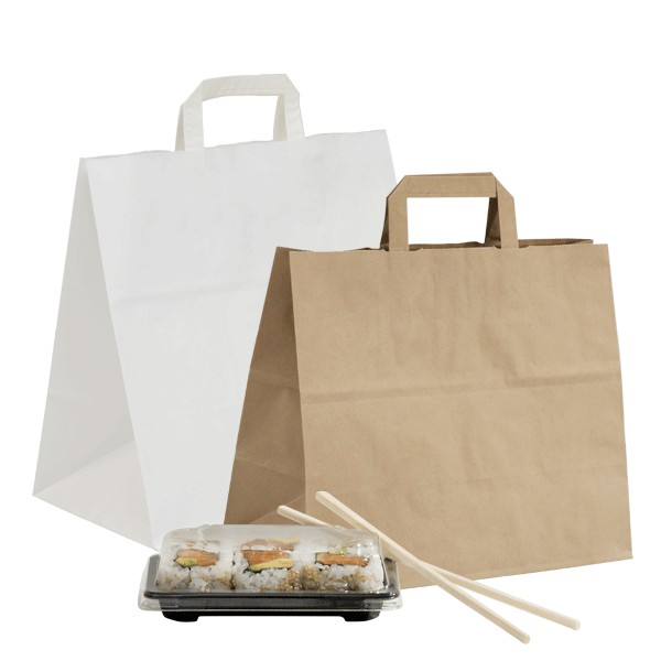 Sac en papier brun ou blanc Take Away