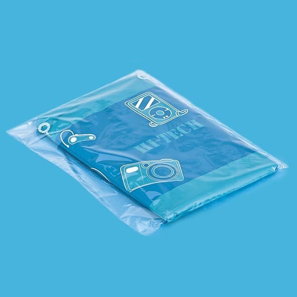 Sachet plastique transparent haute brillance à fermeture adhésive