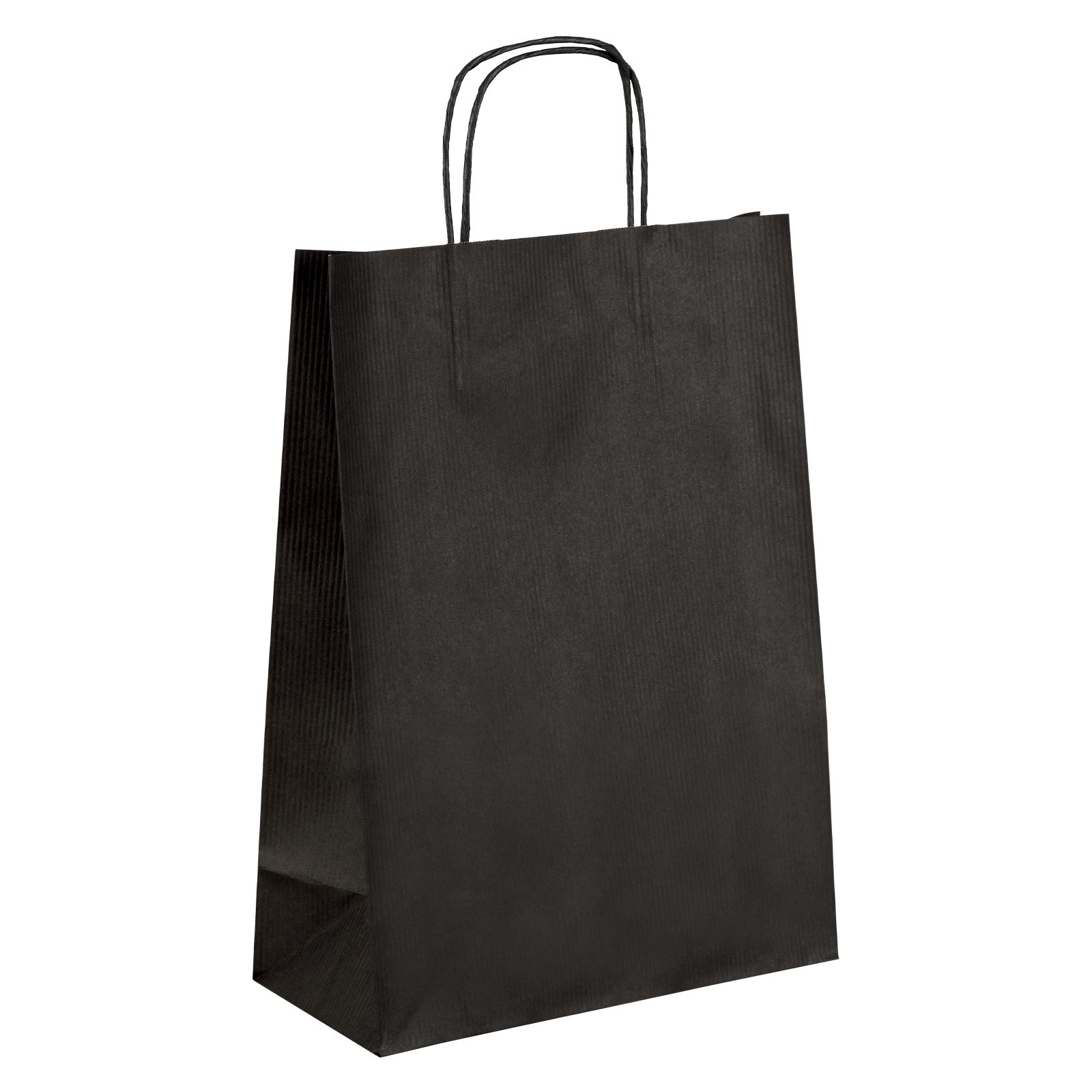 Shopper in carta colorata avana con maniglia ritorta - Lunghezza -cm- 22 - H -cm- 27 - Soffietto -cm- 10 - 
