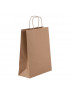 Sac en papier blanc et brun à poignées torsadées