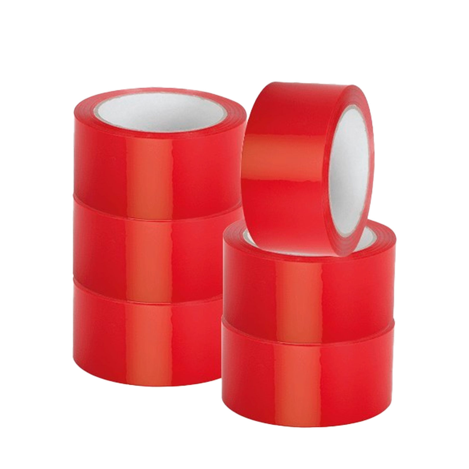 Mini-colis 6 rubans adhésifs colorés en polypropylène - Couleur fond rouge - Largeur -mm- 50 - Longueur -m- 66 - 