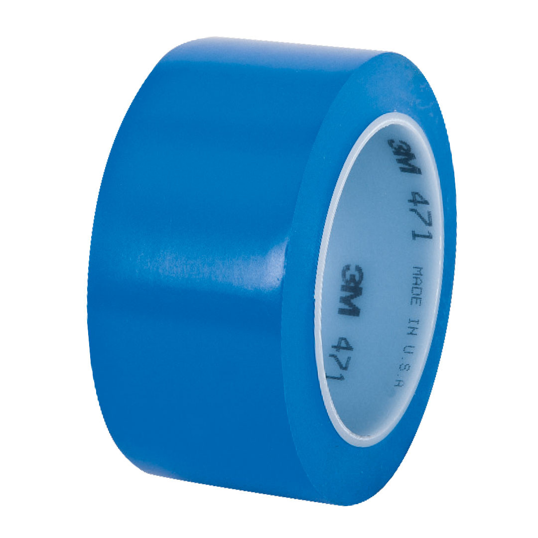 Ruban adhésif vynile de signalisation 3M 471 - Couleur fond bleu - Largeur -mm- 50 - Longueur -m- 33 - 