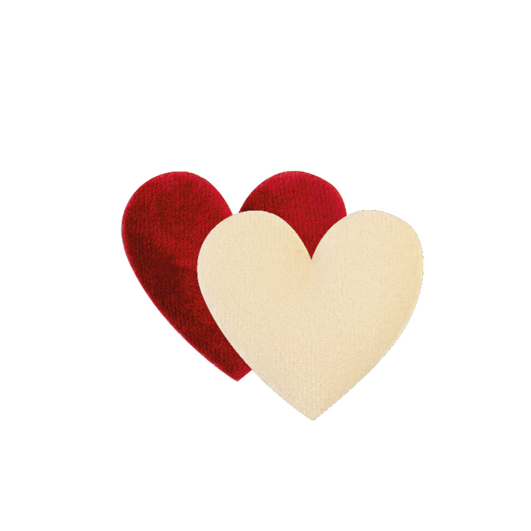 Decorazioni a forma di cuore - Colore rosso - Ø -mm- 60 - Qta per conf. 4 - 