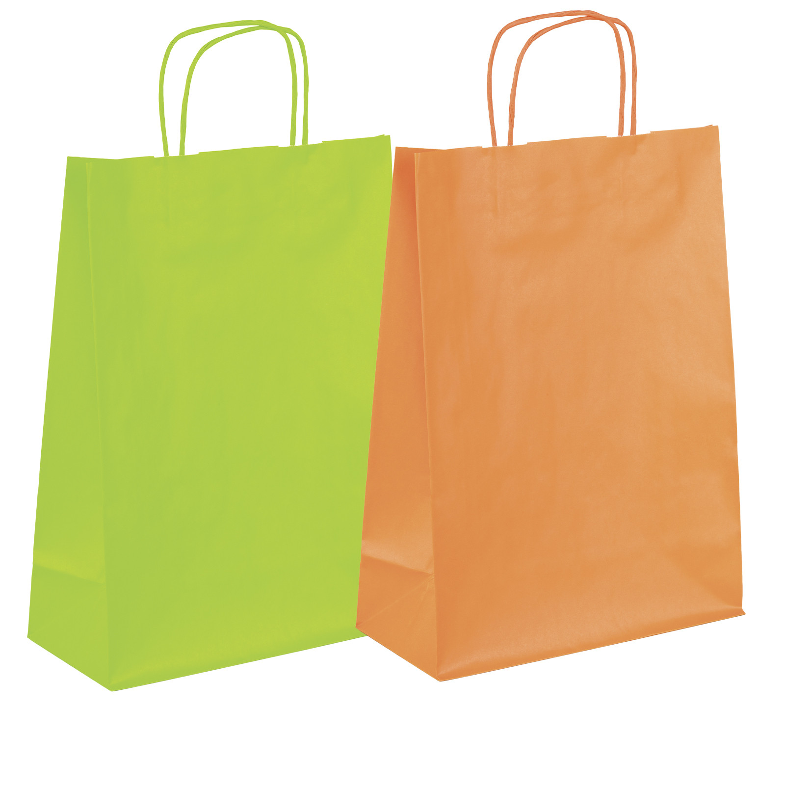 Sac kraft blanc coloré à poignées torsadées